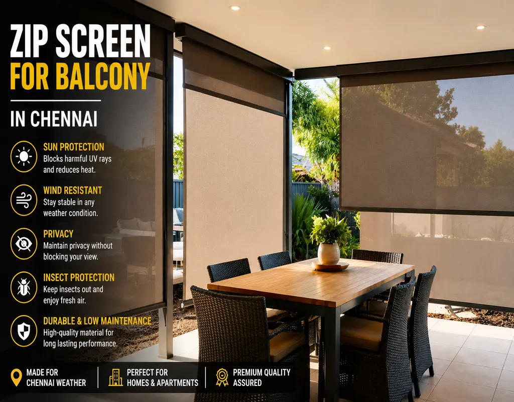 Top Quality Zip Screen for Balcony in Chennai