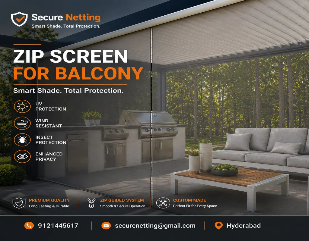 Top Zip screen for balcony in Hyderabad